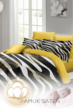 Doppelbett-Bettbezug-Set, eng gewebter Baumwollsatin, 3D-Spezialdesign, Zebrafeder, MONOHOME33279 - 5