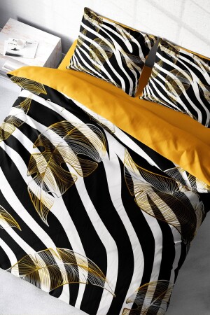 Doppelbett-Bettbezug-Set, eng gewebter Baumwollsatin, 3D-Spezialdesign, Zebrafeder, monohome9116 - 3