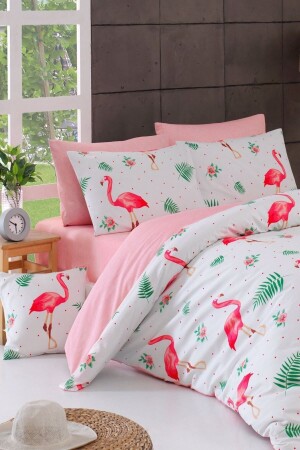 Doppelbett-Bettbezug-Set Flamingo - 1