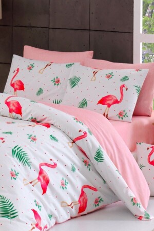 Doppelbett-Bettbezug-Set Flamingo - 3