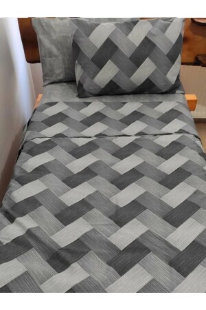 Doppelbett-Bettbezug-Set in Grau, Zigzag, Yenidesen02102714534529 CA25482023 - 6