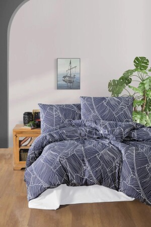 Doppelbett-Bettbezug-Set, Marineblau, 200 x 220 cm, nevresim20 - 2