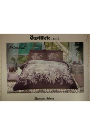 Doppelbett-Bettbezug-Set Ranforce Botanical Purple MJHÖNT1026 - 6