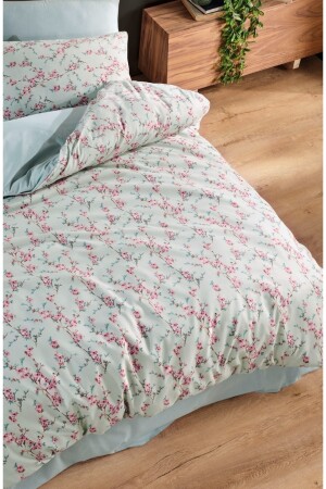 Doppelbett-Bettbezug-Set, rosa Blume, NTÇİFTPEMBEÇİÇEK - 5