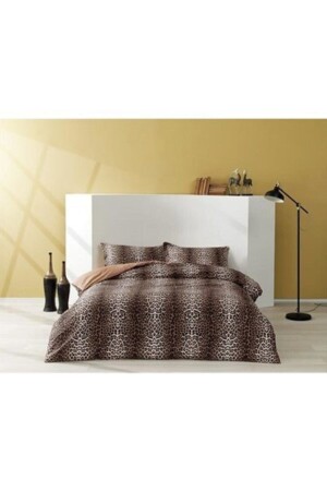 Doppelbett-Deluxe-Satin-Bettbezug-Set, Leopardenbraun, SCL556192 - 3