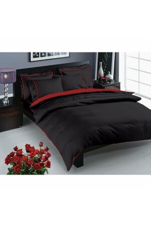 Doppelbett-Deluxe-Satin-Bettbezug-Set Prestige Schwarz P15680S4320 - 2