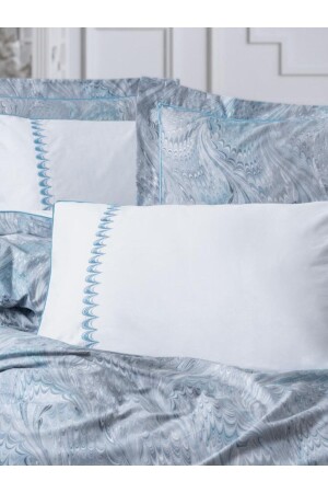 Doppelbett-Elite-Satin-Bettbezug-Set Stilla Blue 8680108062371 - 3