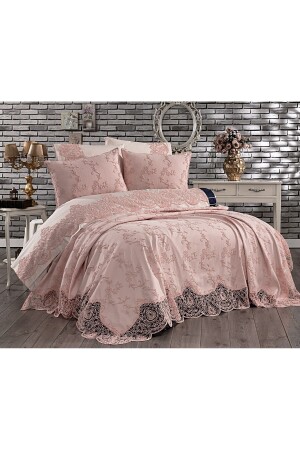 Doppelbett-Tagesdecke Rosa - 2