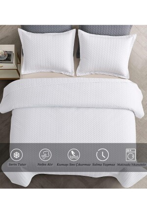 Doppelbett weiß gesteppt gemustert 1700 g Summer Pike White Hotel Pike 200 x 230 cm 00709 - 3