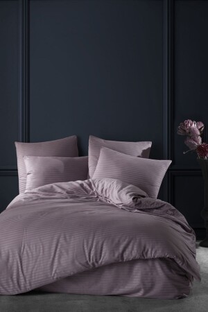 Doppelbettbezug-Set aus Baumwollsatin mit elastischen Laken, LUX GESTREIFT - VENICA MASCUSE