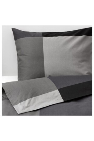 Doppelbettbezug-Set, Schwarz Meridyendukkan 240x220 cm 100 % Baumwolle Black Square Line schwarz nev - 5