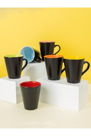 Doppelfarbige matte Kobaltwolken-Tasse, 9 cm. Set mit 6 doppelfarbigen Tassen - 1