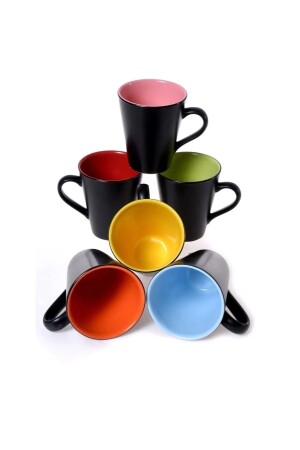 Doppelfarbige matte Kobaltwolken-Tasse, 9 cm. Set mit 6 doppelfarbigen Tassen - 4