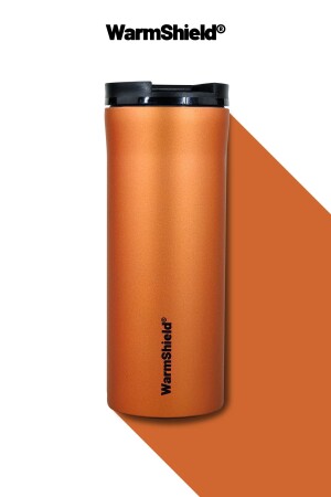 Doppelschichtiger Edelstahl-Thermosbecher der Sonderserie Platinum Orange, 400 ml Kaffee- und Tee-Thermoskanne - 1