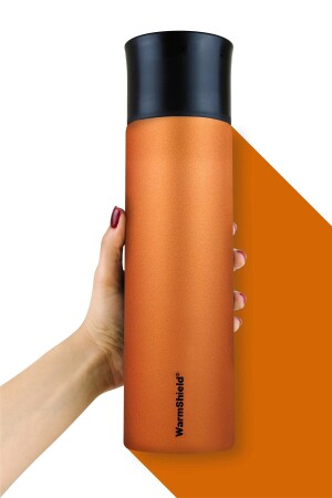 Doppelschichtiger Edelstahl-Thermosbecher in Platinorange, 750 ml, Thermoskanne für Kaffee und Tee - 1