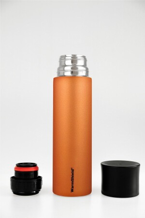 Doppelschichtiger Edelstahl-Thermosbecher in Platinorange, 750 ml, Thermoskanne für Kaffee und Tee - 4