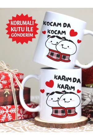 Doppelseitig bedruckte Tasse „My Husband My Husband My Wife My Wife Double Paired“. - 1