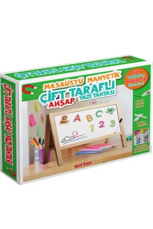 Doppelseitige magnetische Schreibtafel aus Holz, 62 Teile, Alphabet und Zahlen, Geschenk, Lernspielzeug, Spielzeug 512552151 - 6