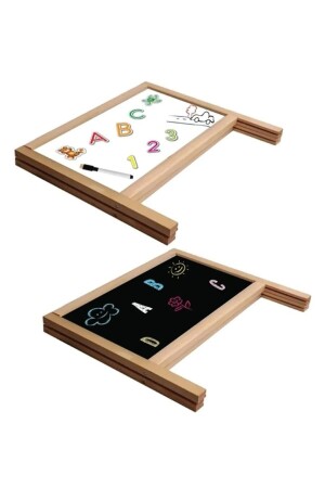 Doppelseitige magnetische Schreibtafel aus Holz, 62 Teile, Alphabet und Zahlen, Geschenk, Lernspielzeug, Spielzeug 512552151 - 7