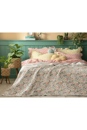 Doppelseitige Tagesdecke Wild Forest King Size 240 x 220 cm Rosa - 1