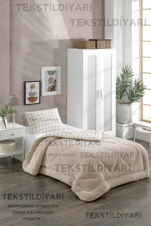 Doppelseitige Welsoft-Steppdecke, einzeln, beige, quadratisch, VCS-011A - 1