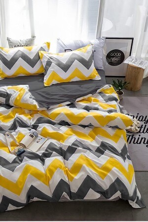 Doppelseitiger Doppel-Duvet-Abdeckungsabdeckungsset mit Gummiball-Blatt AWCT-0171 - 2