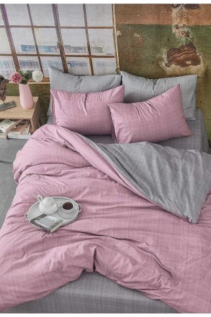 Doppelseitiges Bettbezug-Set aus Baumwolle (elastisches Laken) DOPPELSEITIGER DUVET COVER TK. - 6