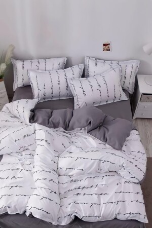 Doppelseitiges Doppelbett-Bettbezug-Set mit elastischem Laken AWCT-0263 - 2