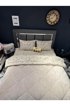 Doppelseitiges Welsoft Quilt-Set Double Beige Etnic VCSTCK121 - 6