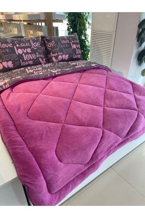 Doppelseitiges Welsoft Quilt-Set Double Plum Love - 2