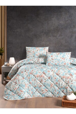 Doppelt gemusterte Steppdecke, waschbare Steppdecke, Oberstoff aus 100 % Baumwolle, 195 x 215 cm - Life Line