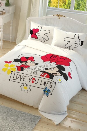 Doppelt lizenziertes Bettbezug-Set Disney Minnie & Mickey Czech Canl SCL556241 - Taç