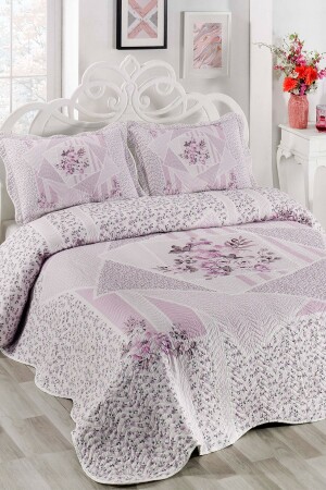 Doppelte gesteppte Tagesdecke „Dolce Lilac“. - 2