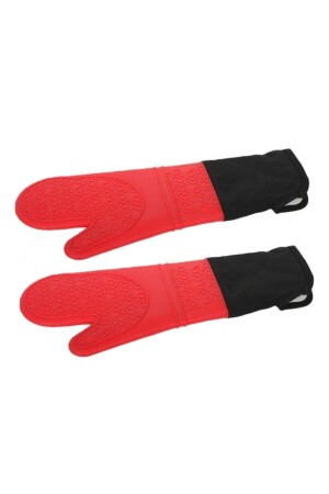 Doppelte rote Silikon-Küchenhandschuhe – feuerfeste Handschuhe 41. 5cm SFE-K2 - 3