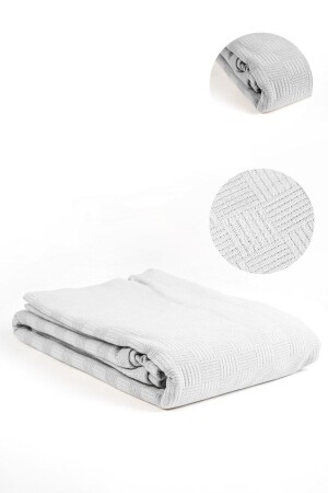 Doppelter Bettbezug und Tagesdecke aus Baumwolle mit Schachbrettmuster – Grau 00010 - 1