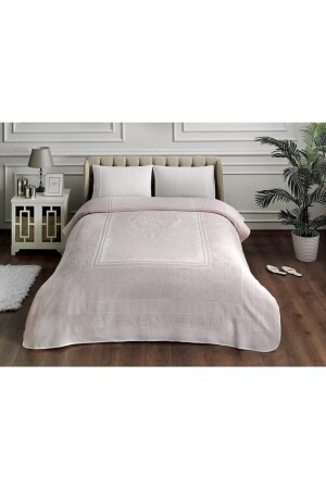 Doppeltes Jacquard-Piqué-Set Petrina Pink Elastic 230 cm x 250 cm petirna - Taç