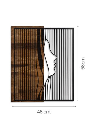 Doreart Line Wandgemälde aus Holz und Metall, Wandpaneel für Zuhause und Büro WA026 - 6