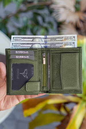 Dortmund Herren-Geldbörse aus echtem Leder mit RFID-Schutz, grün, mit Münzfach, DORTMUND101 - 4