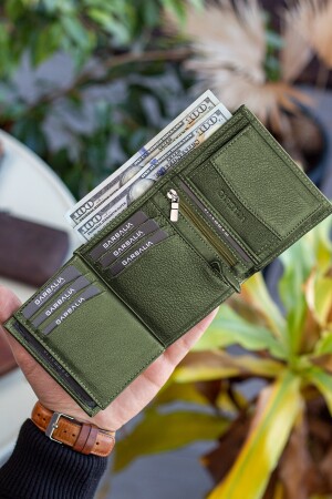 Dortmund Herren-Geldbörse aus echtem Leder mit RFID-Schutz, grün, mit Münzfach, DORTMUND101 - 5
