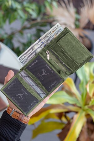 Dortmund Herren-Geldbörse aus echtem Leder mit RFID-Schutz, grün, mit Münzfach, DORTMUND101 - 6