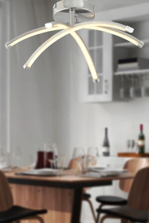 Dosse 3-teiliges Chrom 28 Watt Plafonier 3-Farben-LED Moderne Küche Badezimmer Led Wohnzimmer Pendelleuchte Kronleuchter 3845-03-CH - 2