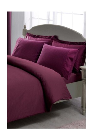 Double Premium Basic Bettbezug-Set Stripe Plum 60117198 - 3