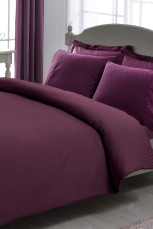 Double Premium Basic Bettbezug-Set Stripe Plum SCL556271 - 3