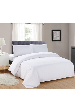 Double White Hotel Duvet Cover Set 57 Thread Akfil Fabric INTCIFTNEVRESIM - 2