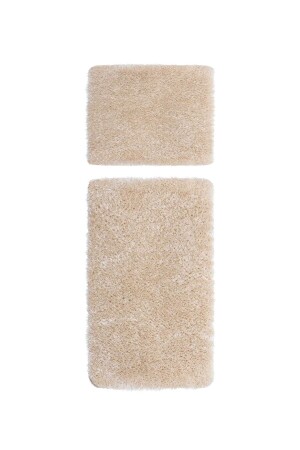 Douro Shaggy 2-teilige Badematte, beige, rutschfeste Unterseite, 60 x 100 – 50 x 60 - 3