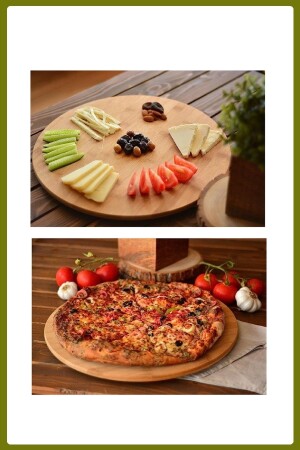 Dpt-36, Bambu Döner Standlı 36x36 Cm Pizza Sunum Tahtası BLS-DPT-30 - 4