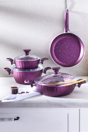 Dream Biogranit 7 Parça Tencere Seti Purple 153.03.08.2714 - Karaca