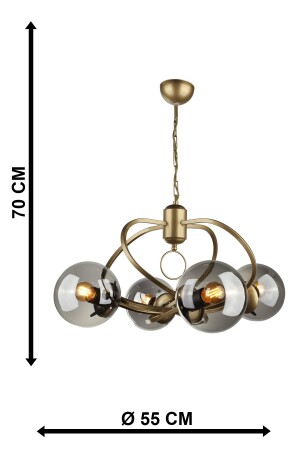 Drehung 4. Kronleuchter mit antikem Rauchglas BEG1299BEG04 - 8