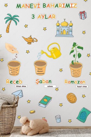 Drei Monate Saison der Barmherzigkeit, besonderes Aufkleber-Set, Recep Şaban, Ramadan-Aufkleber-Set – Ramadan-Ornamente, 3 Monate, 20 x 30 - 1