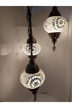 Dreifach-Mosaik-Kronleuchter, dekorative türkische Lampe, Glas der Größe Nr. 2, Geschenkbirne turkishlamps566235 - 5